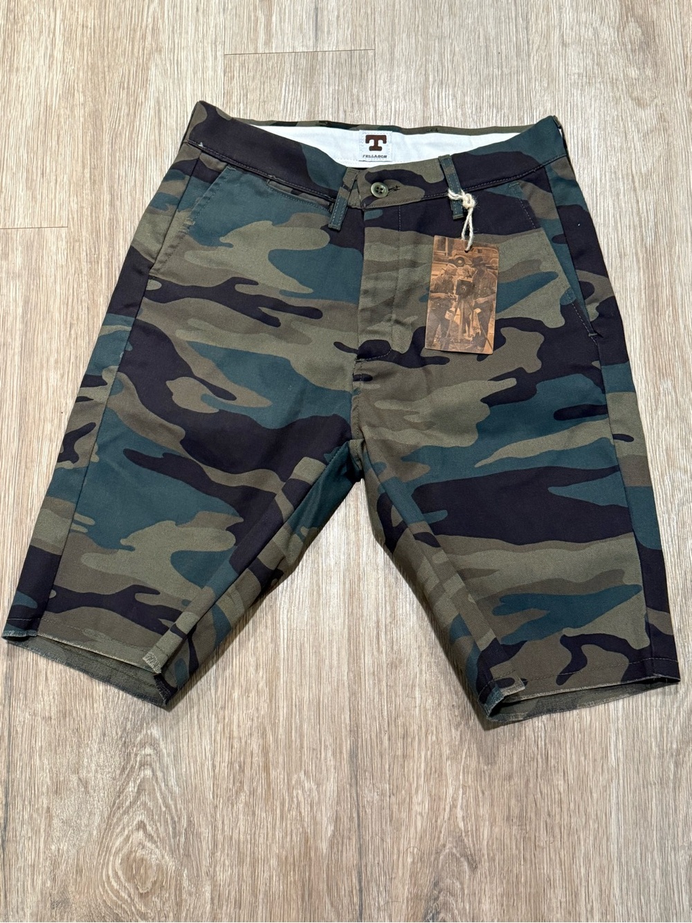 Tellason Men's Camo Ripstop Cotton Cutoff Shorts 10” Inseam New w/Tags